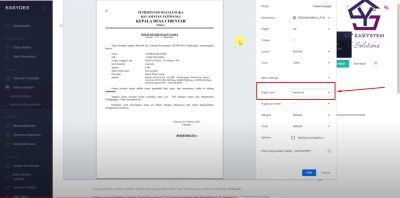 Cara Print di Easydes Ukuran Kertas F4